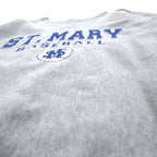 Champion Premium Reverse Weave Sweatshirt L Gray Fleece-lined College Print ST. MARY BASEBALL 3-tier Print Arch Logo Made in El Salvador