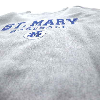 Champion プレミアム リバースウィーブ PREMIUM REVERSE WEAVE スウェット L グレー 裏起毛 カレッジプリント ST. MARY BASEBALL 3段プリント アーチロゴ エルサルバドル製