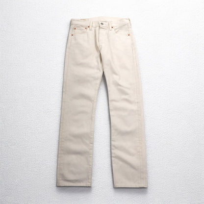 Levi's PREMIUM Big E 501 White Denim Pants, Medium, Natural Color, Button Fly, 00501-3279