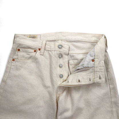 Levi's PREMIUM Big E 501 White Denim Pants, Medium, Natural Color, Button Fly, 00501-3279