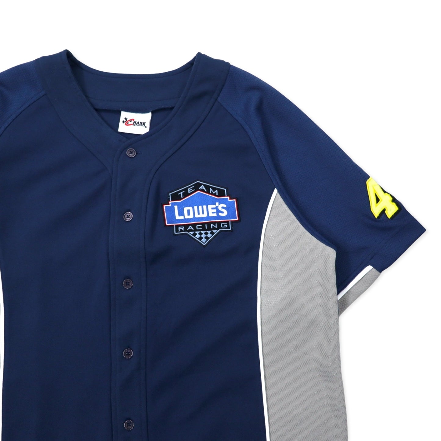 CHASE AUTHENTICS ベースボールシャツ L ネイビー ポリエステル LOWE'S レーシング JIMMIE JOHNSON ビッグサイズ