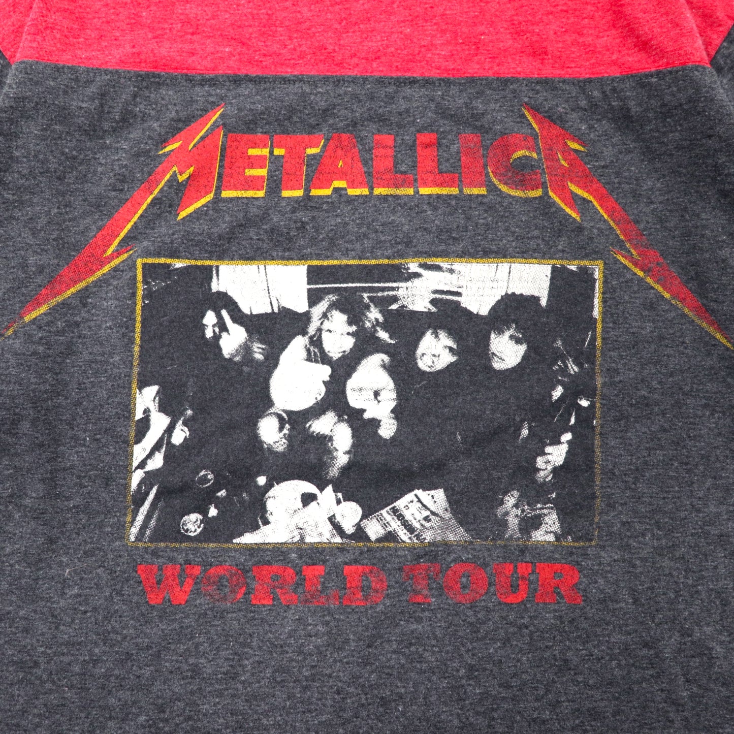 METALLICA メタリカ リンガー バンドTシャツ L グレー レッド コットン WORLD TOUR