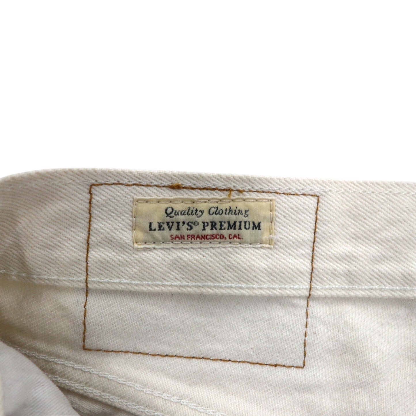 Levi's PREMIUM Big E 501 White Denim Pants, Medium, Natural Color, Button Fly, 00501-3279