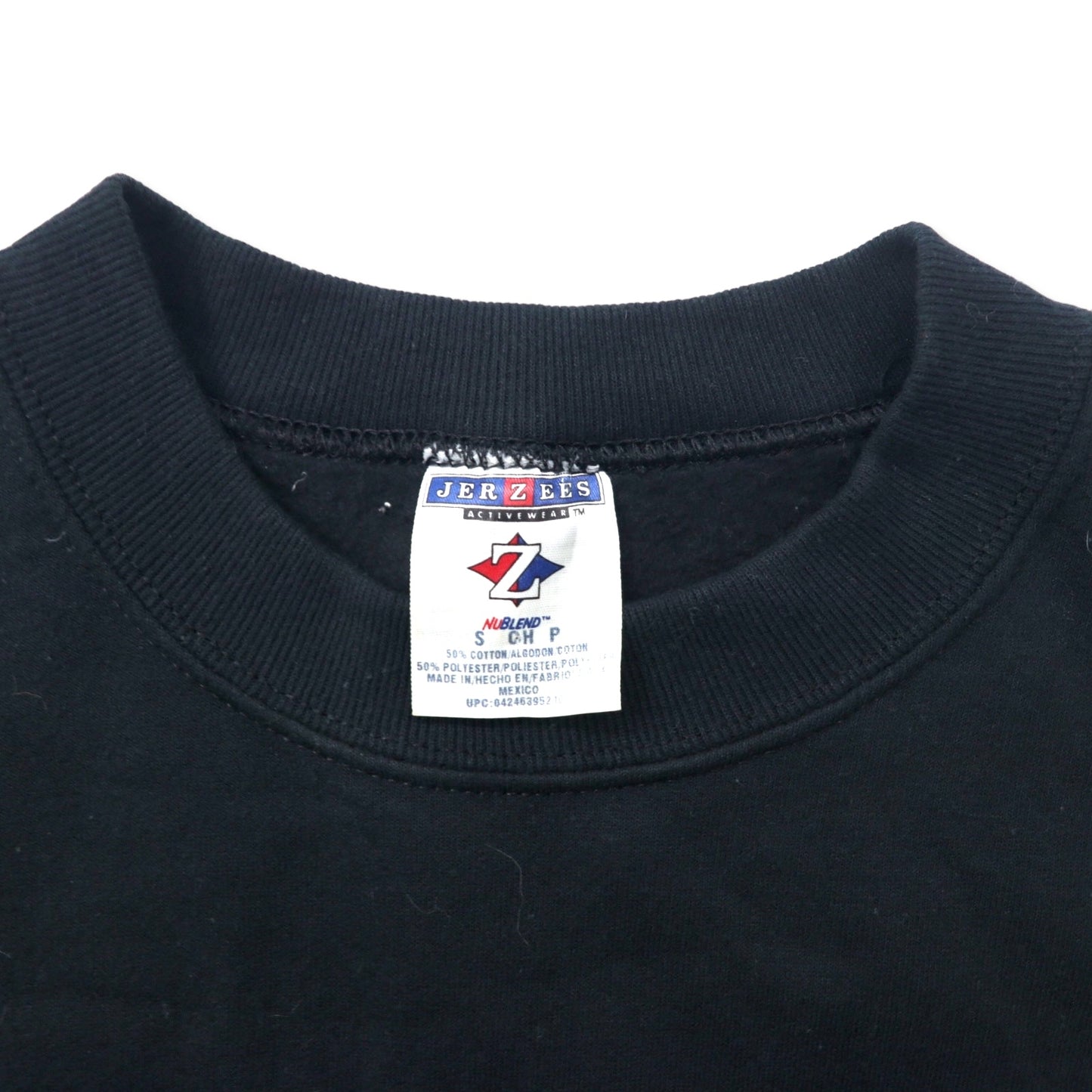 JERZEES 90年代 カレッジ刺繍 スウェット S ブラック コットン 裏起毛 BOSTON メキシコ製