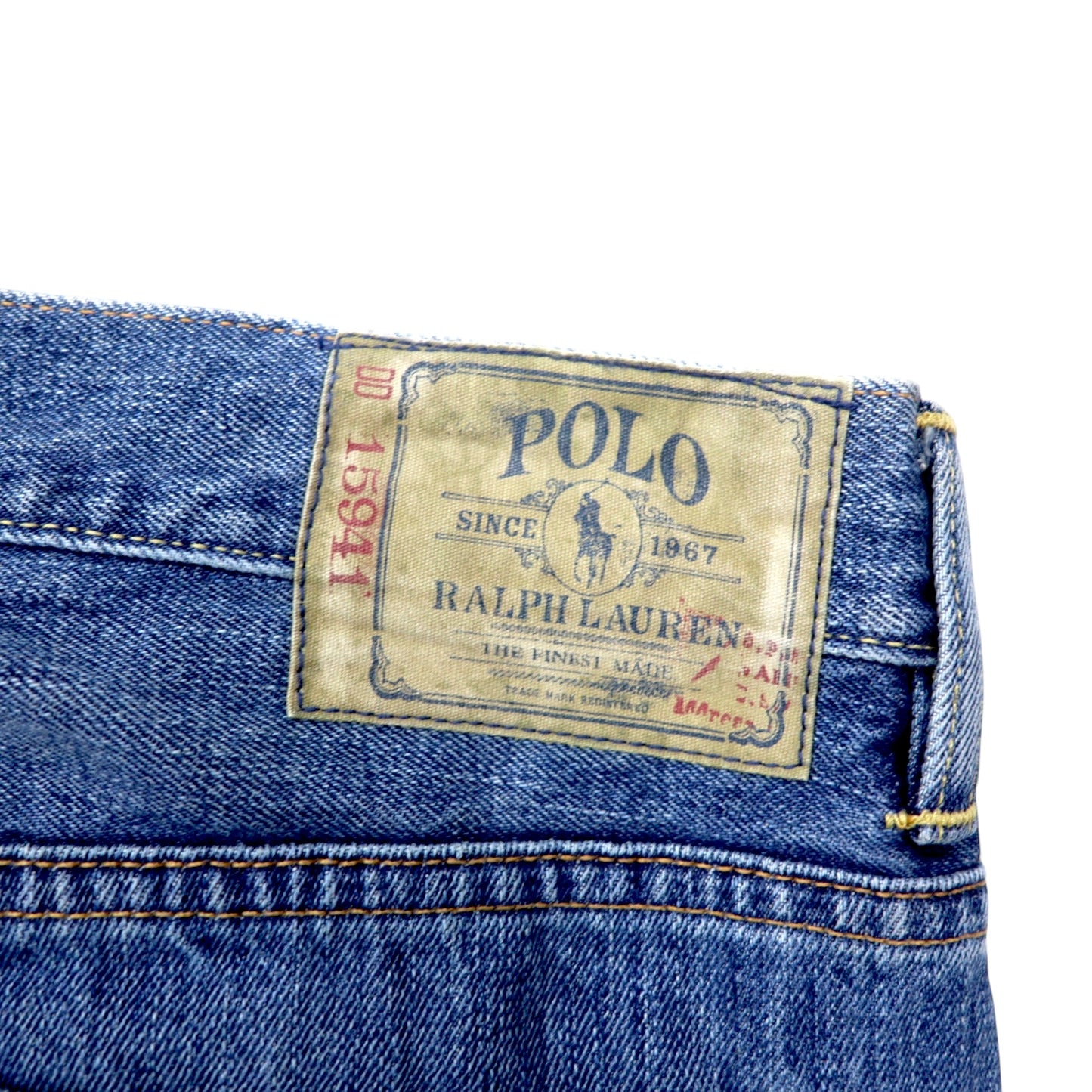 POLO RALPH LAUREN デニムパンツ 32 ブルー コットン ジッパーフライ VINTAGE 15941 メキシコ製