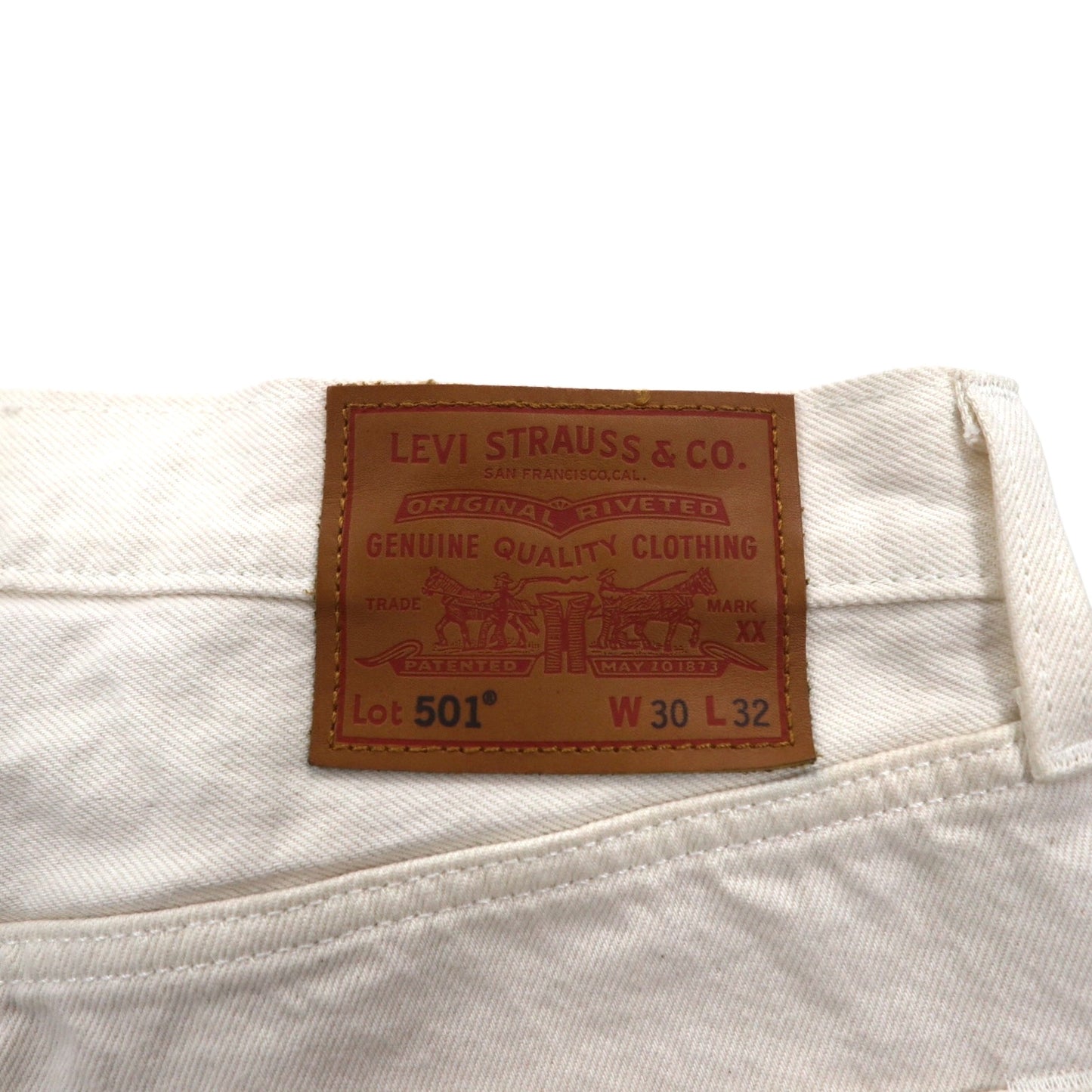 Levi's PREMIUM Big E 501 White Denim Pants, Medium, Natural Color, Button Fly, 00501-3279