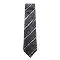 BURBERRY Made in Italy Tie Grey Regimental Stripe Silk
