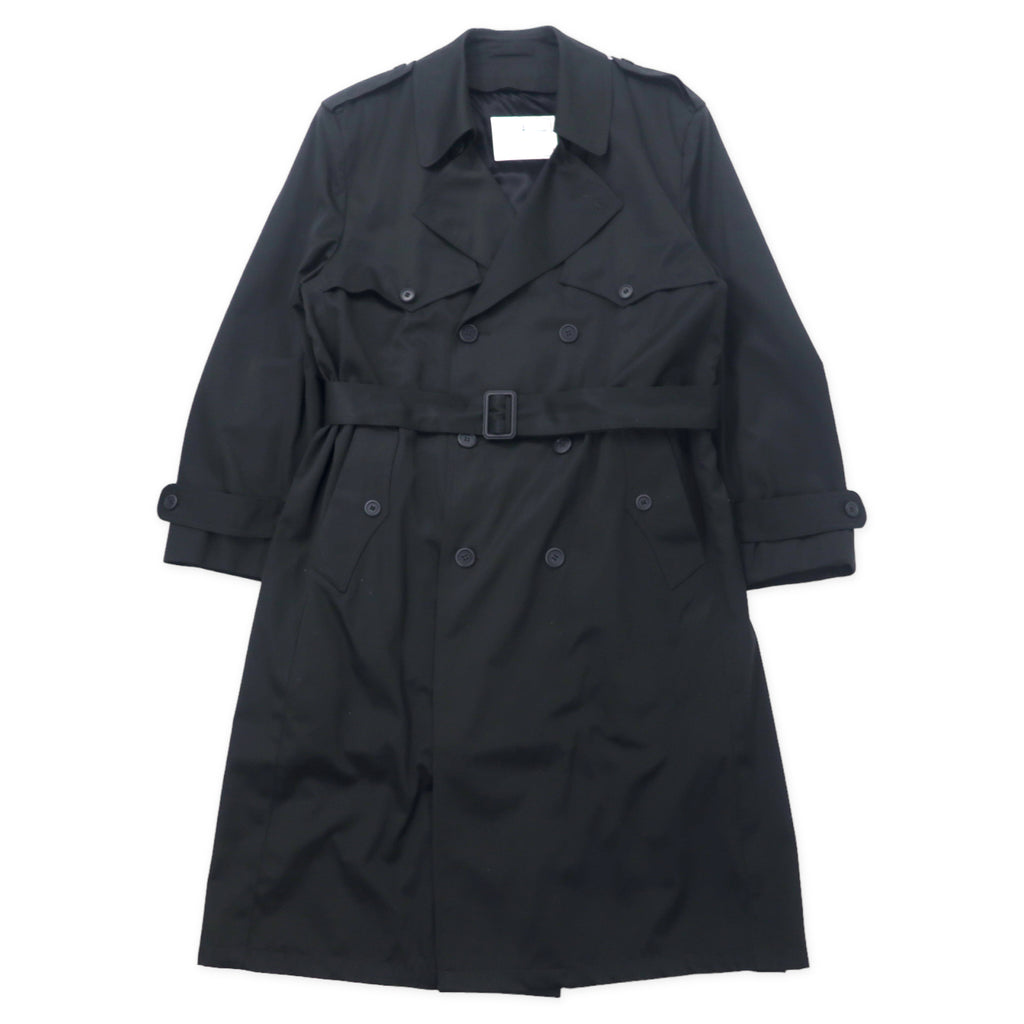 日本然リトテ-古着オンライン-TOWNE BY LONDON FOG 90年代 トレンチコート 42 ブラック ポリエステル コットン ボアライナー着脱式 スリランカ製-TOWNE BY LONDON FOG 90s COAT 42 Black polyester cotton Boa liner Detachable Sri Lanka MADE