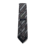 BURBERRY Made in Italy Tie Grey Regimental Stripe Silk