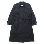 TOWNE BY LONDON FOG 90's Trench Coat 42 Black Polyester Cotton Boa Liner Removable Made in Sri Lanka