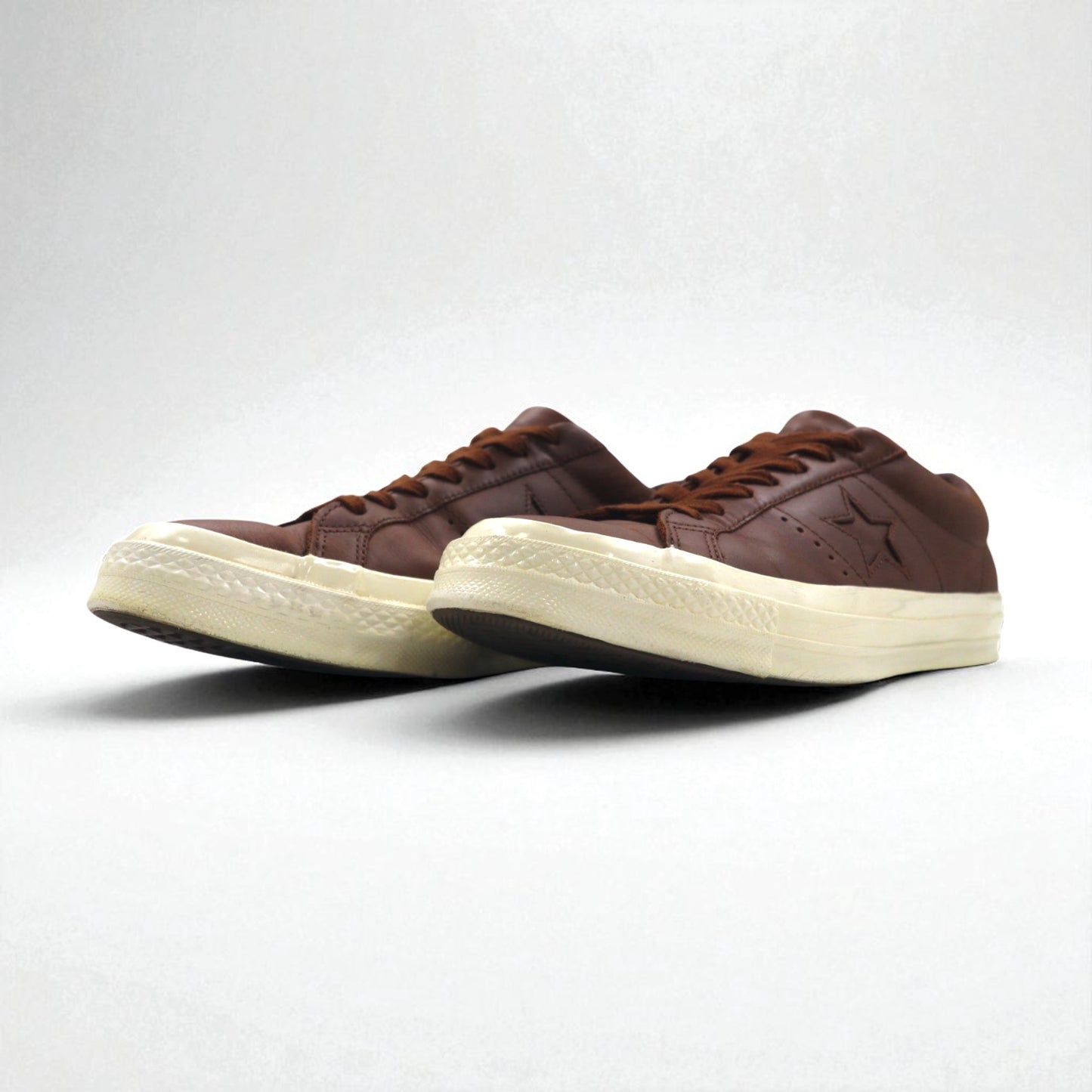 CONVERSE Leather One Star Sneakers, Size 27cm, Brown, 157744C