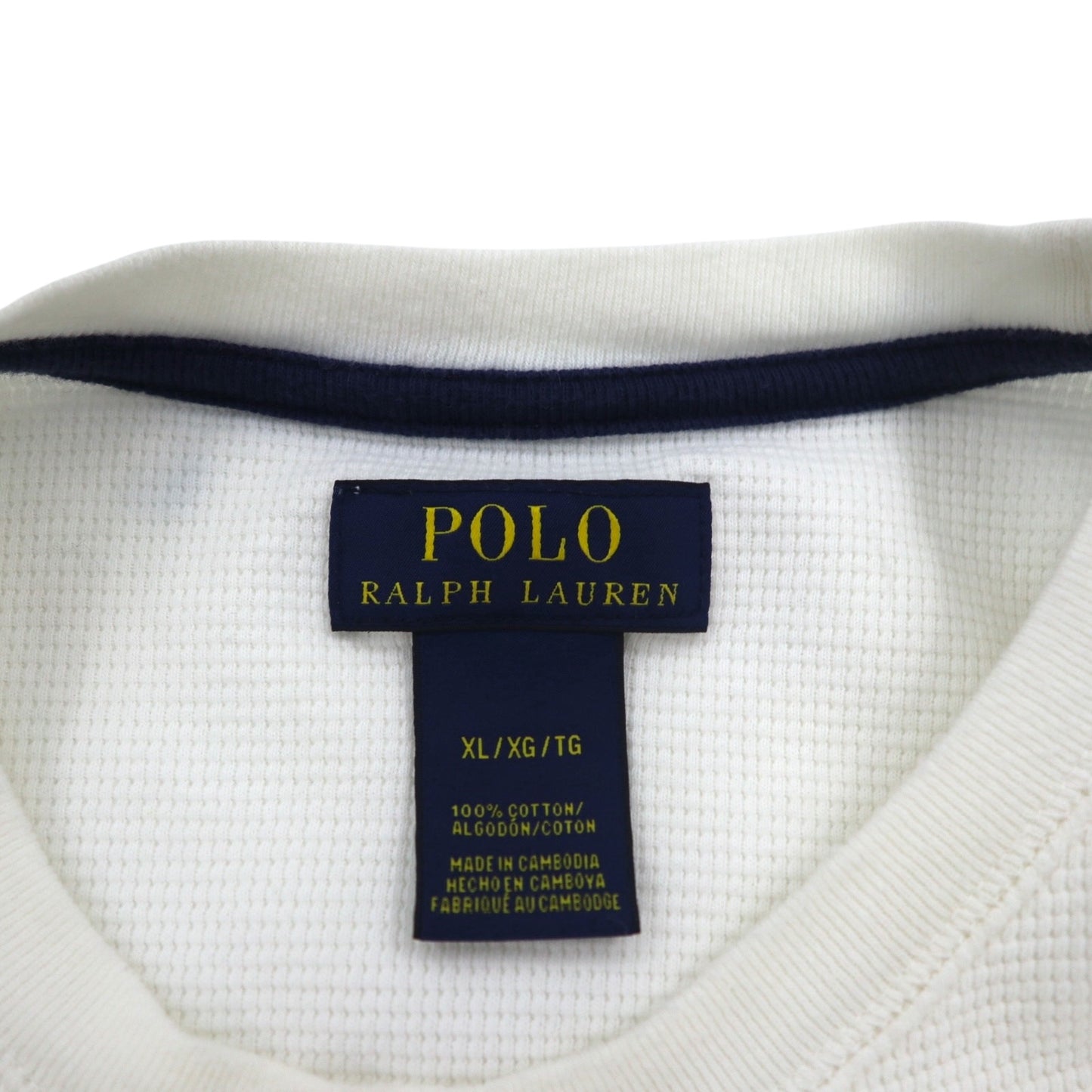 POLO RALPH LAUREN サーマル 半袖 Tシャツ XL ホワイト コットン スモールポニー刺繍