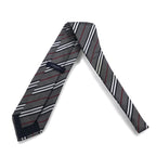 BURBERRY Made in Italy Tie Grey Regimental Stripe Silk