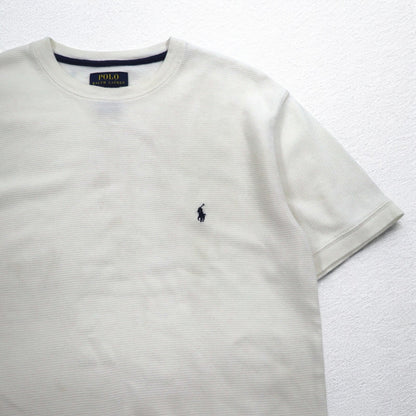 POLO RALPH LAUREN サーマル 半袖 Tシャツ XL ホワイト コットン スモールポニー刺繍