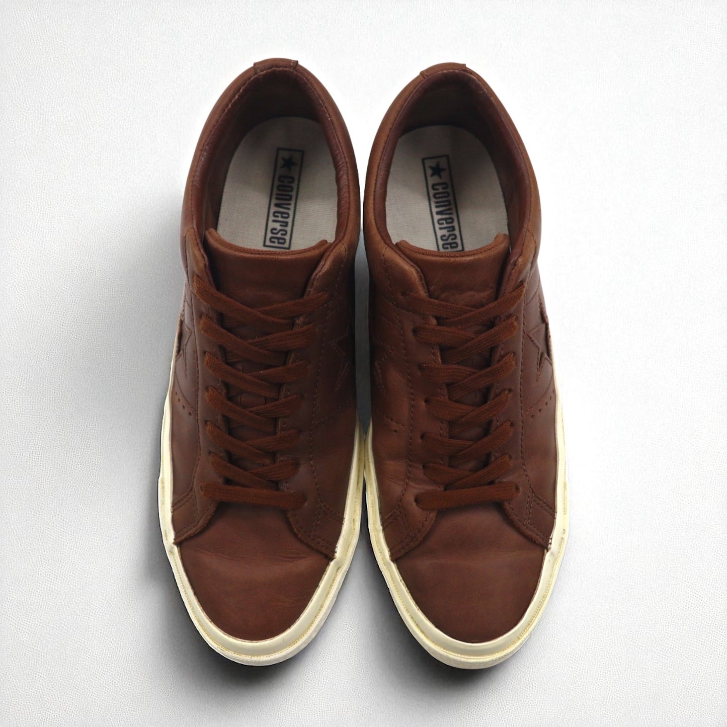 CONVERSE Leather One Star Sneakers, Size 27cm, Brown, 157744C