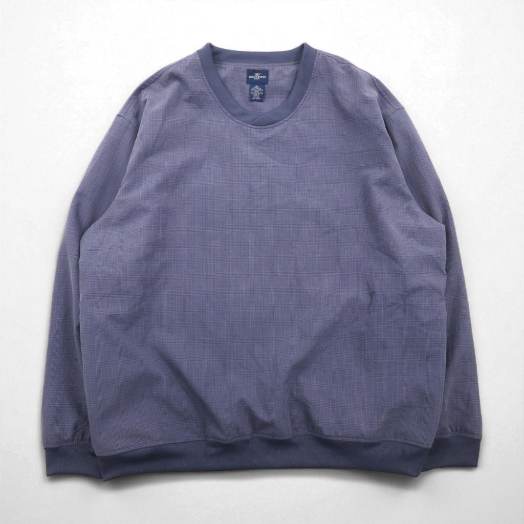 DOCKERS (Levi's) Waterproof Nylon Pullover Jacket, Size XL, Gray Check, Rayon and Polyester