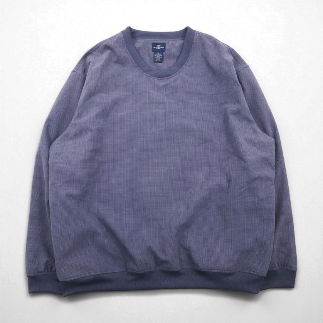 DOCKERS (Levi's) Waterproof Nylon Pullover Jacket, Size XL, Gray Check, Rayon and Polyester
