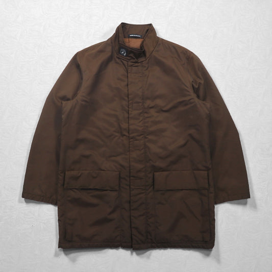 agnes b HOMME 90年代 フランス製 スタンドカラー コート L ブラウン 中綿