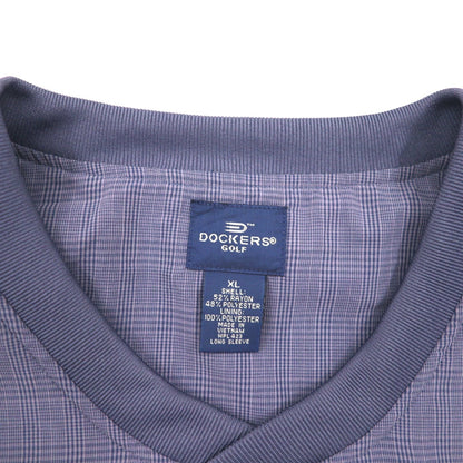 DOCKERS ( Levi's ) ピステ プルオーバー ナイロンジャケット XL グレー チェック レーヨン ポリエステル 防水