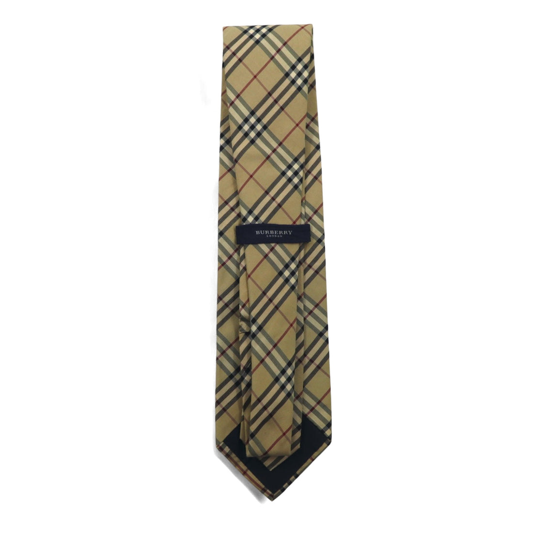 BURBERRY Made in Italy Nova Check Tie Beige Silk