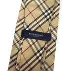 BURBERRY Made in Italy Nova Check Tie Beige Silk