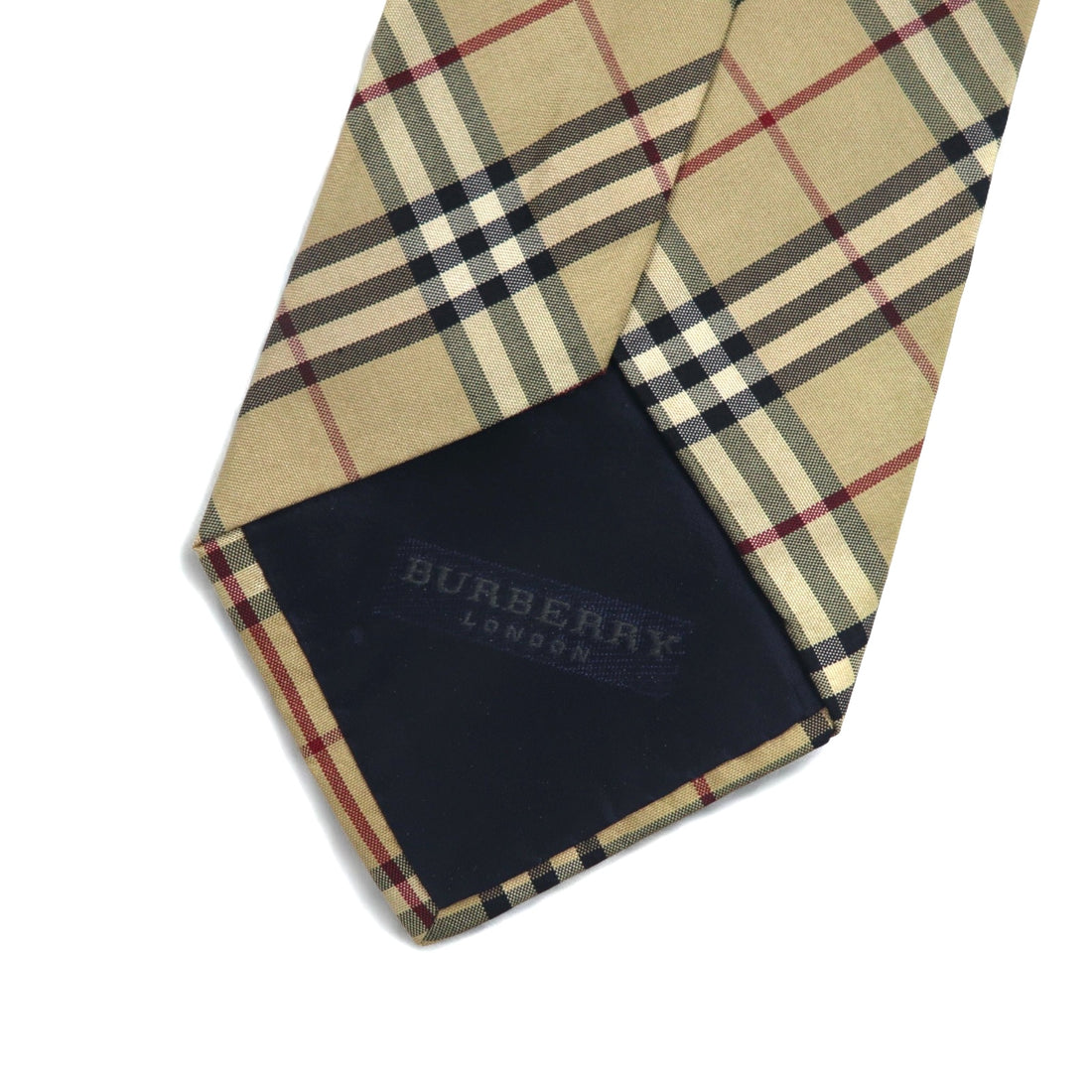 BURBERRY Made in Italy Nova Check Tie Beige Silk