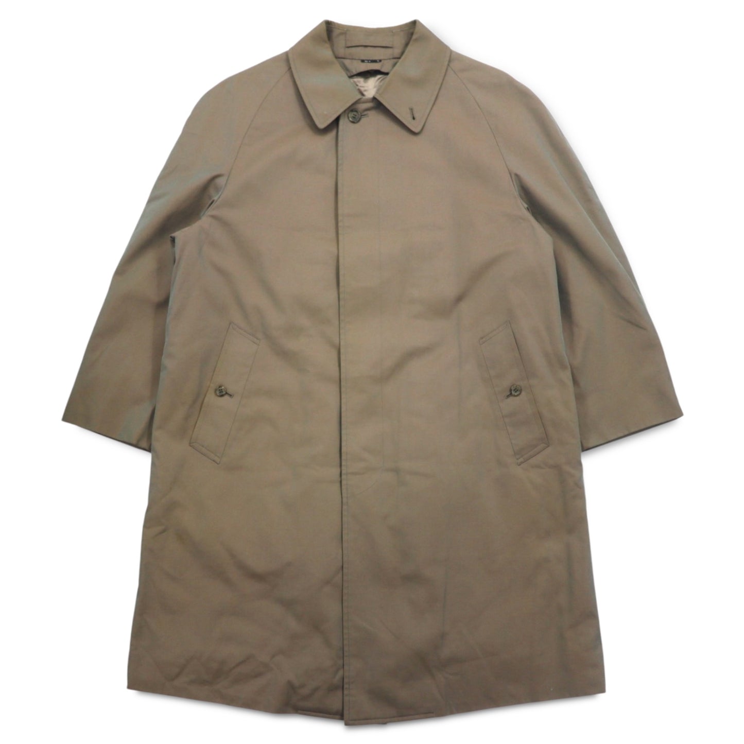 DAKS 70s Old Balmacaan Coat M Beige Iridescent Check Lining Removable Liner Made in Japan