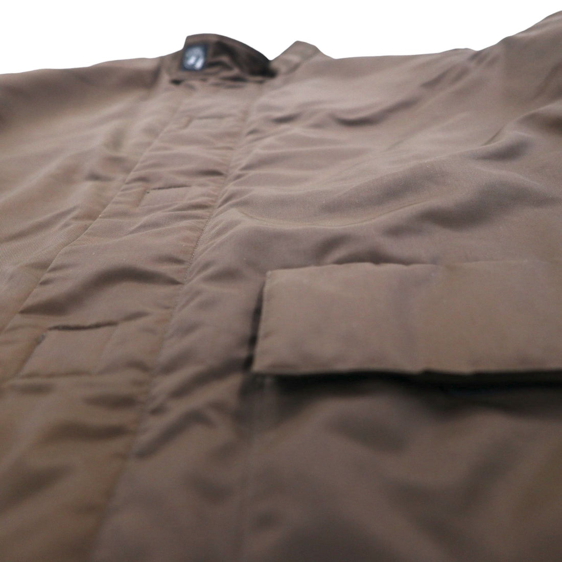 agnes b HOMME 90s Made in France Stand Collar Coat L Brown Padded