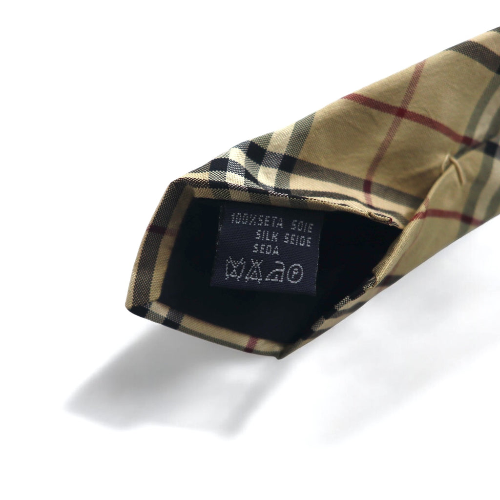 BURBERRY Made in Italy Nova Check Tie Beige Silk