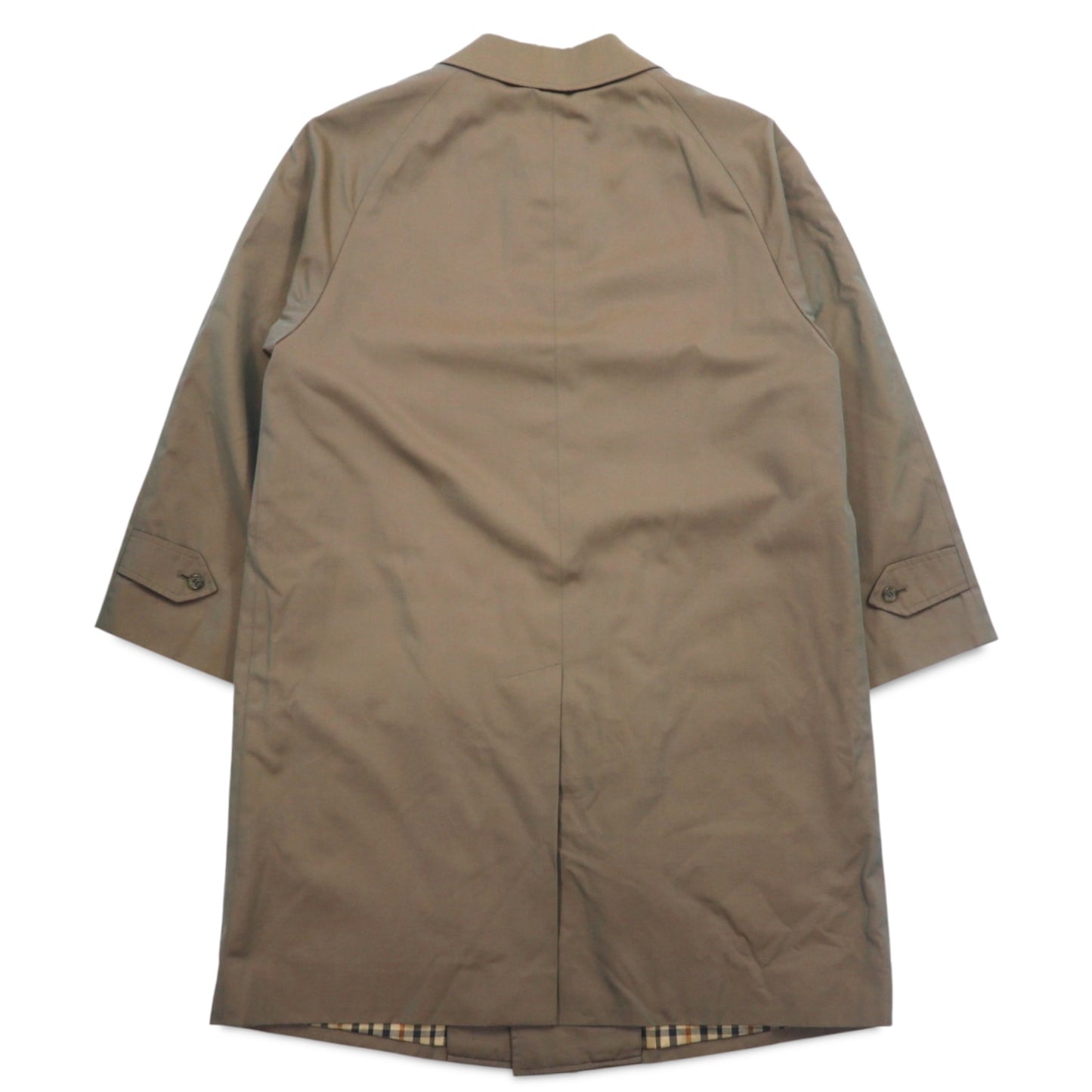 DAKS 70s Old Balmacaan Coat M Beige Iridescent Check Lining Removable Liner Made in Japan