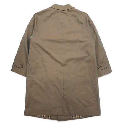 DAKS 70s Old Balmacaan Coat M Beige Iridescent Check Lining Removable Liner Made in Japan