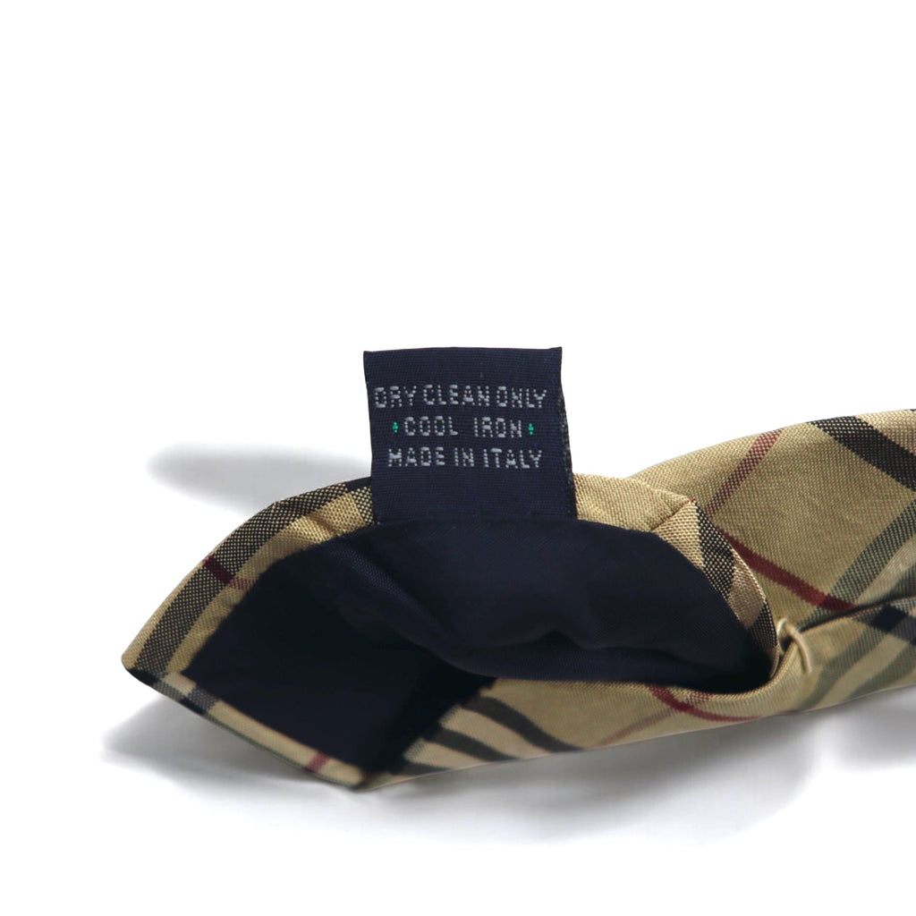 BURBERRY Made in Italy Nova Check Tie Beige Silk