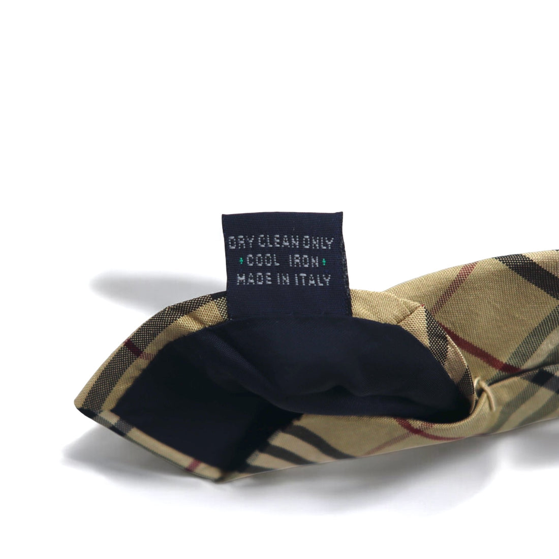 BURBERRY Made in Italy Nova Check Tie Beige Silk