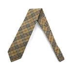 BURBERRY Made in Italy Nova Check Tie Beige Silk