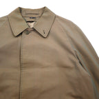 DAKS 70s Old Balmacaan Coat M Beige Iridescent Check Lining Removable Liner Made in Japan