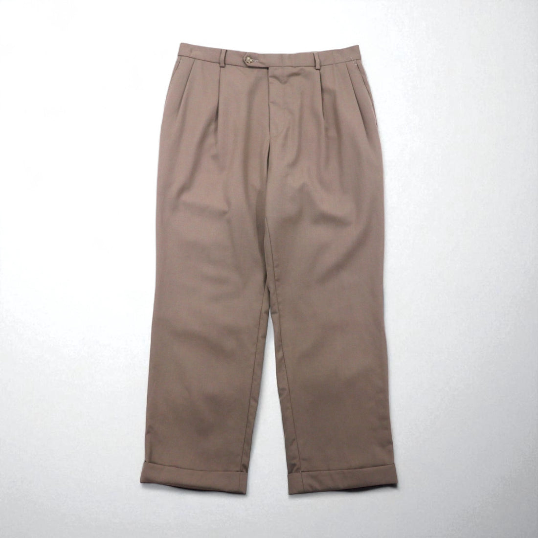 NAUTICA 2タック ワイド スラックスパンツ L ベージュ ウール