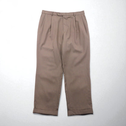 NAUTICA 2タック ワイド スラックスパンツ L ベージュ ウール