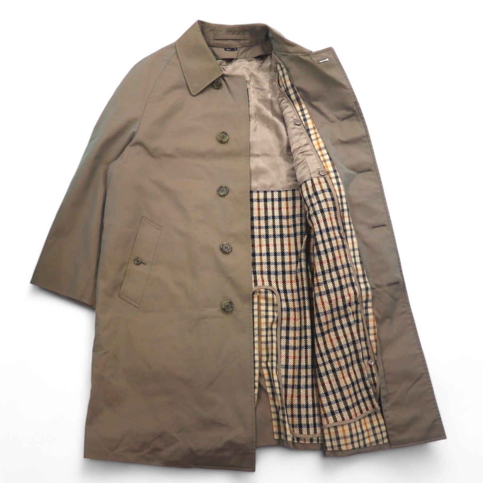 70s】【c100】【玉虫】Burberry's ステンカラーコート オリーブ