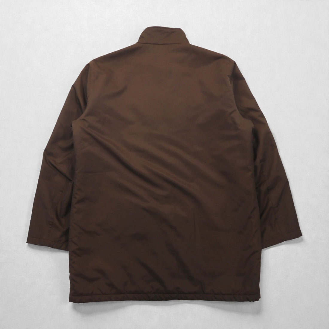 agnes b HOMME 90s Made in France Stand Collar Coat L Brown Padded