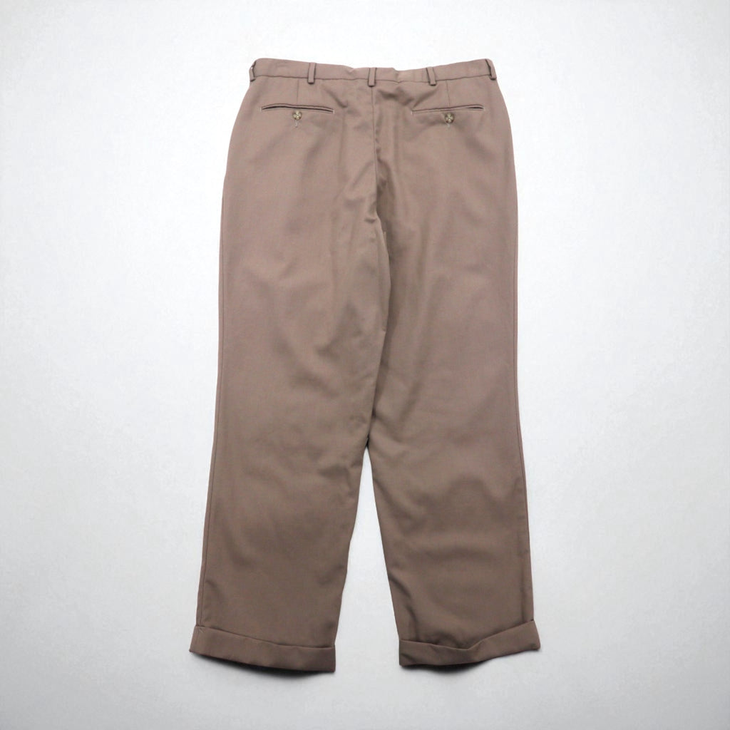 NAUTICA 2タック ワイド スラックスパンツ L ベージュ ウール
