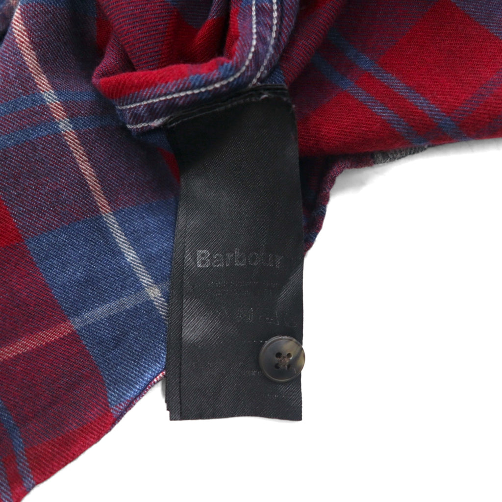 Barbour INTERNATIONAL ライトネル ワークシャツ XL ネイビー レッド チェック コットン