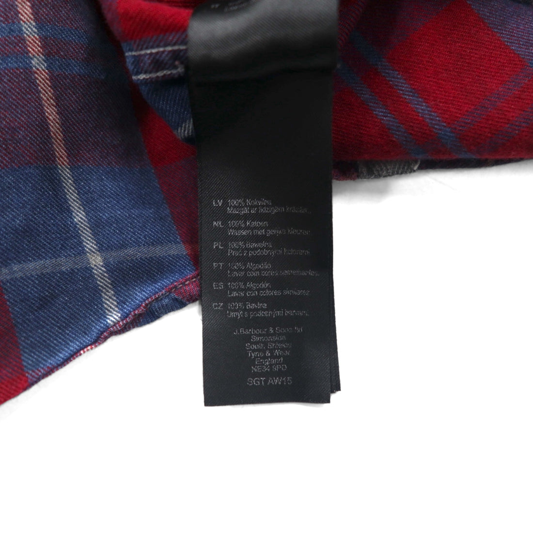 Barbour INTERNATIONAL Lightnel Work Shirt, XL, Navy, Red, Check, Cotton