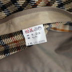 DAKS 70s Old Balmacaan Coat M Beige Iridescent Check Lining Removable Liner Made in Japan