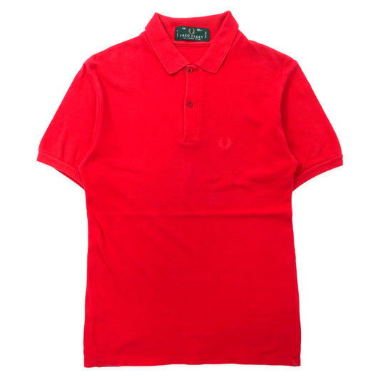 イングランド製 FRED PERRY ポロシャツ 40 レッド コットン ワンポイントロゴ