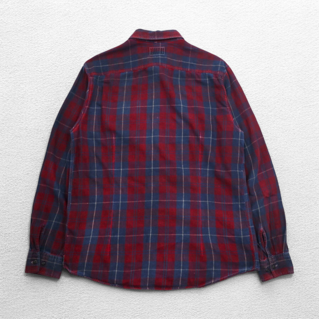 Barbour INTERNATIONAL ライトネル ワークシャツ XL ネイビー レッド チェック コットン