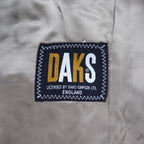 DAKS 70s Old Balmacaan Coat M Beige Iridescent Check Lining Removable Liner Made in Japan