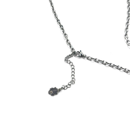 GARNI Hammered Cross Necklace Silver 925 Hammerwork Rosary