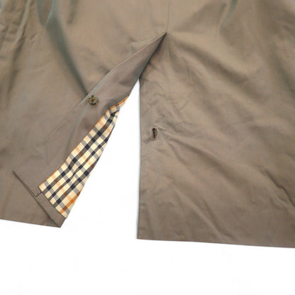 DAKS 70s Old Balmacaan Coat M Beige Iridescent Check Lining Removable Liner Made in Japan