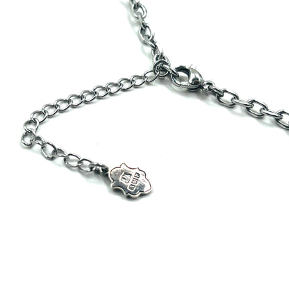 GARNI Hammered Cross Necklace Silver 925 Hammerwork Rosary