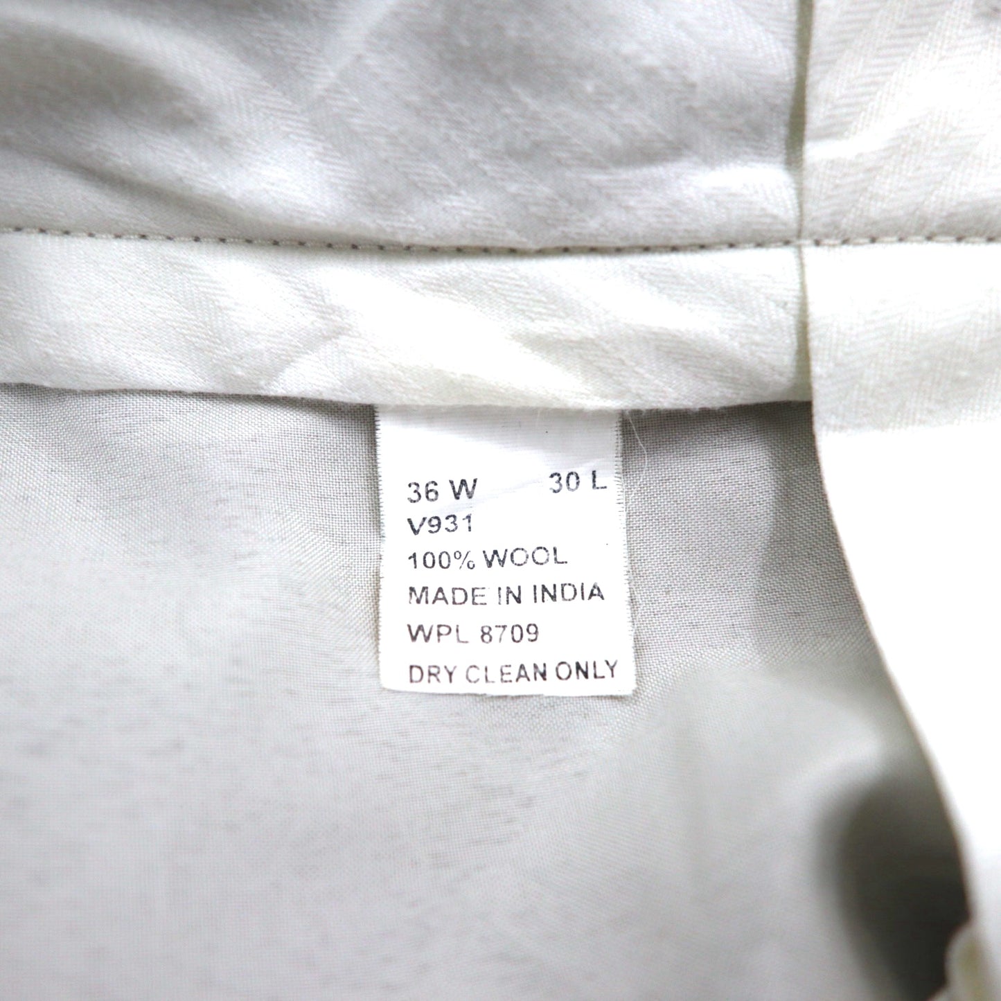 NAUTICA 2タック ワイド スラックスパンツ L ベージュ ウール